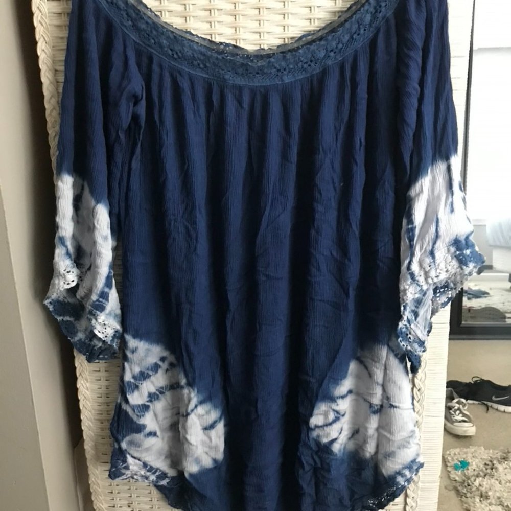 Tobi Off the Shoulder Tie Dye Dress